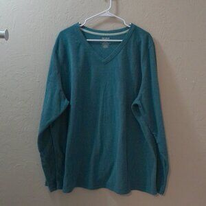 Tek Gear Women’s 3X Teal Fleece V-Neck Pullover – Cozy Long Sleeve Sweatshirt